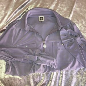 Purple Anne Klein zipper blouse